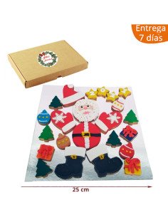 Caja Regalo 23 Galletas de Navidad Papá Noel Artesanas