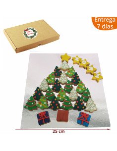 Caja Regalo 29 Galletas Árbol de Navidad Artesanas