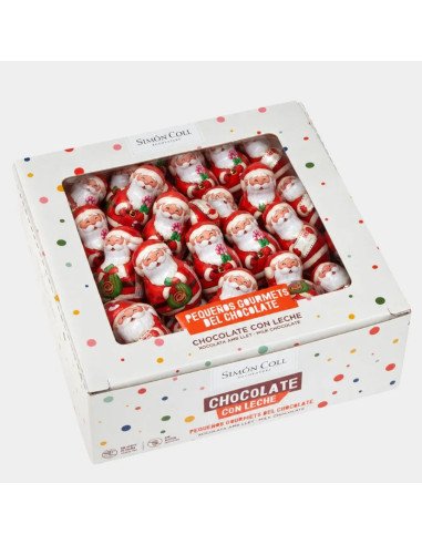 Papá Noel de Chocolate con leche 10g 30uds caja expositora