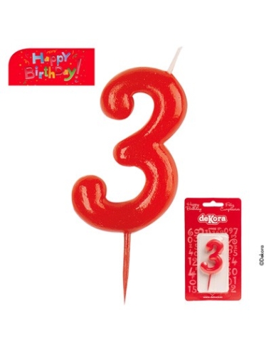 VELAS DE CUMPLEAÑOS Nº 3 de 12uds