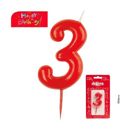 velas de cumpleaños nº 3 de 12uds para tartas