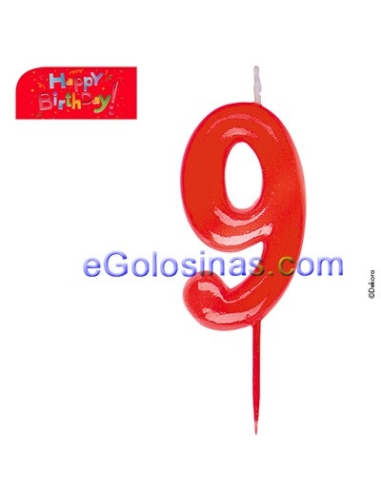 VELAS DE CUMPLEAÑOS Nº 9 de 12uds