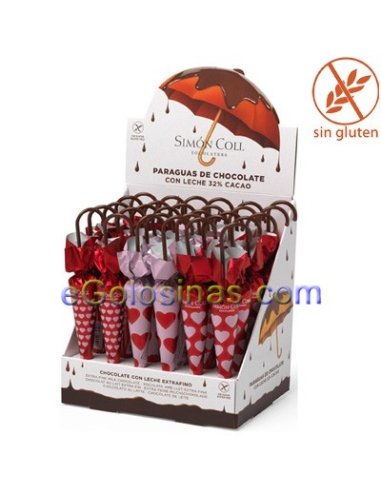 Sombrillas Chocolate Corazones 35gr 30uds Simón...