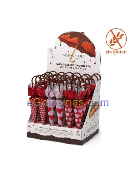 Sombrillas Chocolate Corazones 35gr 30uds Simón Coll