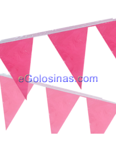 Articulos De Fiesta Guirnalda Plastico Banderin Rosa 5mts