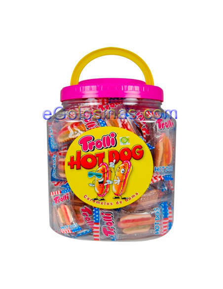Chuches de Perrito Caliente Hot Dog de goma 60uds Trolli Golosinas