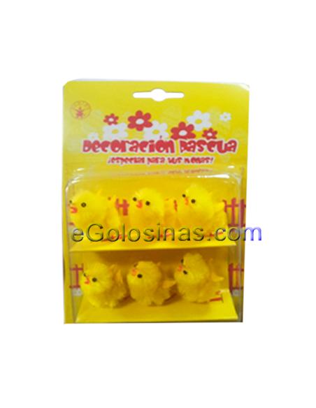 Pollitos Amarillos Pascua  3,5cm 6uds para decorar