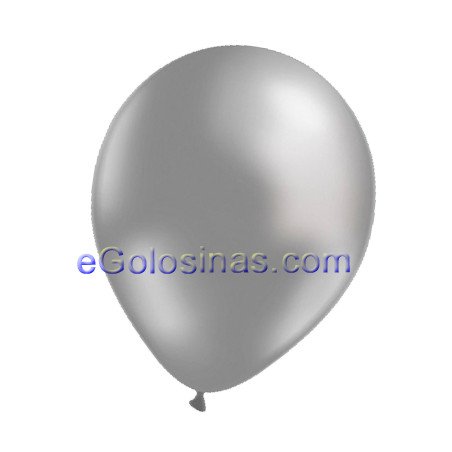 GLOBOS LATEX METALIZADO PLATA 22cm 50uds