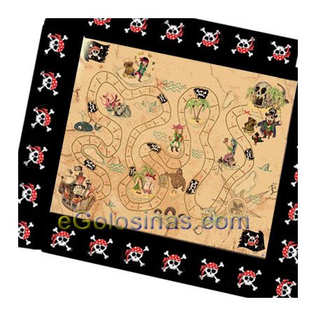 MANTEL PIRATA NEGRO 120x180cm