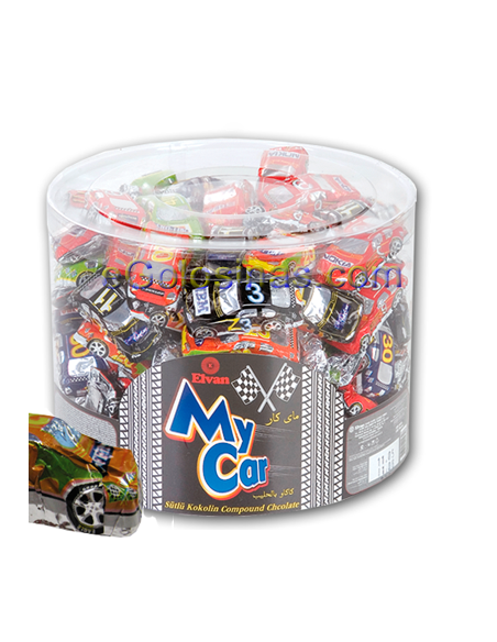 Mini Coches de Chocolate Sucedáneo 100Uds Sidral