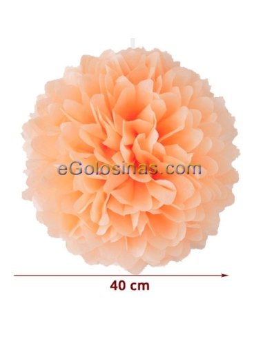 POMPON PAPEL SEDA NARANJA CLARO 40cm 1ud