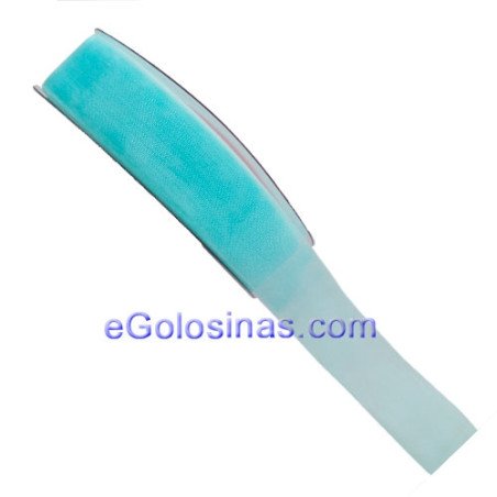 CINTA ORGANZA AZUL 2cmx25M