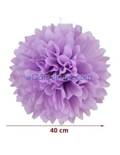 POMPON PAPEL SEDA LILA 40cm 1ud