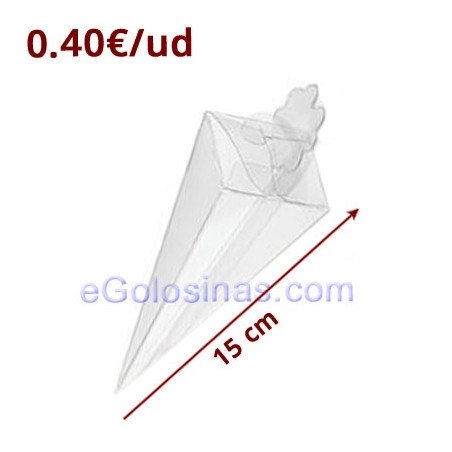 CONOS PVC TRANSPARENTE 15cm 6uds