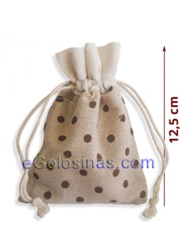 BOLSITA TELA TOPOS MARRON 12ud