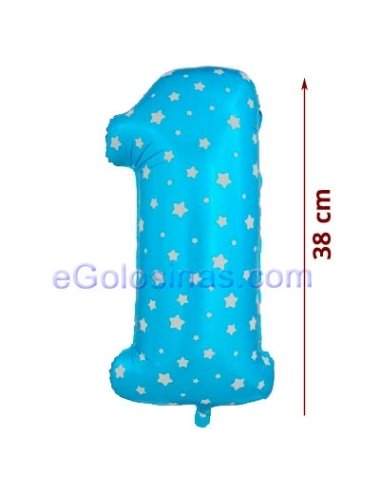 GLOBO Nº1 AZUL METALIZADO 1ud