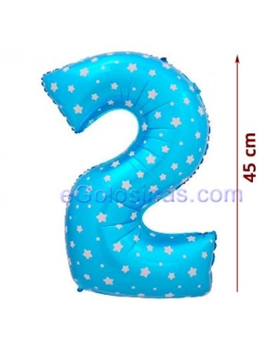 GLOBO Nº2 AZUL METALIZADO 1ud