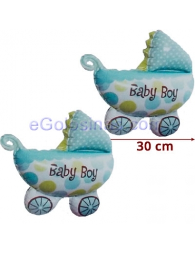 Artículos de Fiesta Bautizo GLOBOS COCHECITO BEBE AZUL MYLAR 2ud 