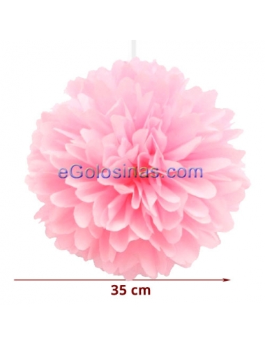 POMPON PAPEL SEDA ROSA 40cm 1ud