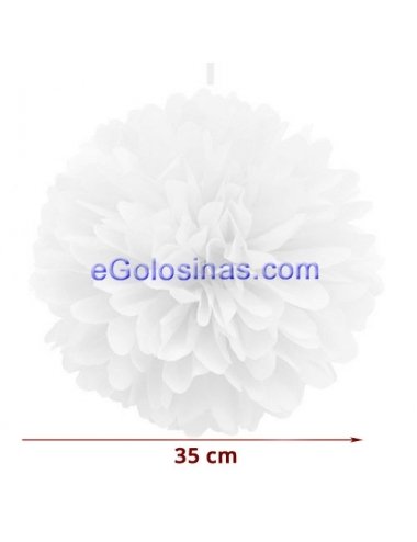 POMPON PAPEL SEDA BLANCO 40cm 1ud