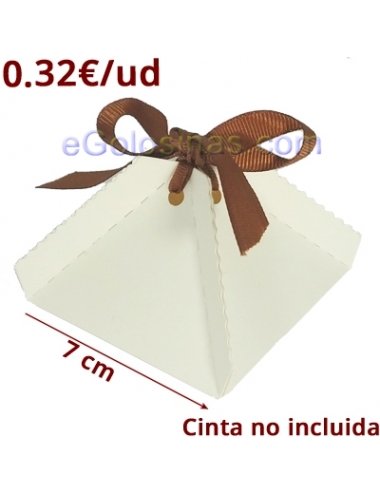 5 CAJITAS PIRAMIDE BLANCA PARA DETALLES 7x5cm para Bodas y Bautizos