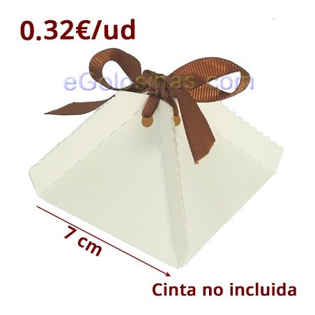 5 CAJITAS PIRAMIDE BLANCA PARA DETALLES 7x5cm para Bodas y Bautizos