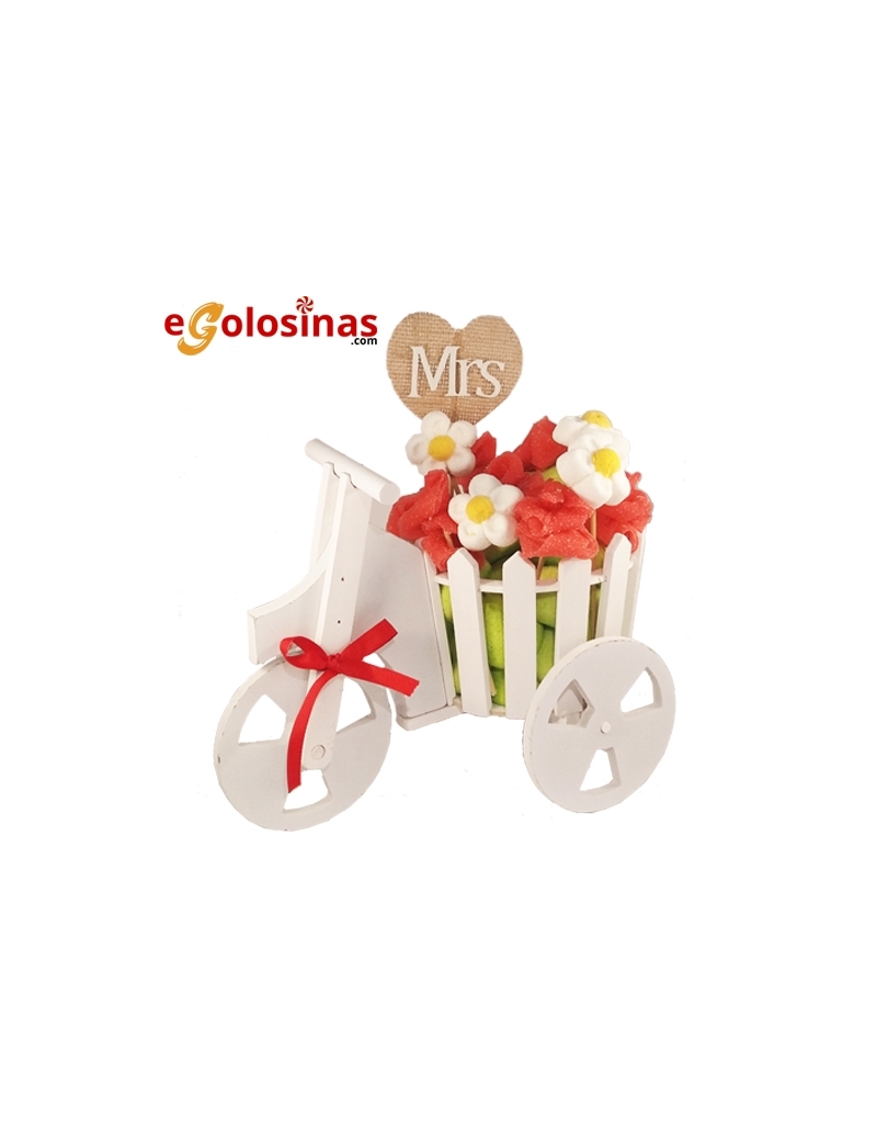 CARRO BLANCO DECORACION MESA CHUCHES