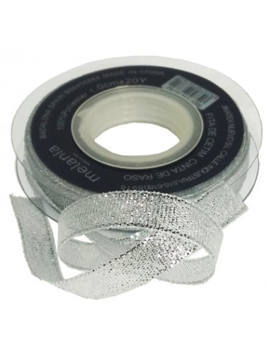 CINTA PLATEADA NAVIDAD 1cm 18mts