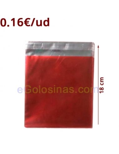 BOLSA METALIZADA ROJA 12x18cm 10uds