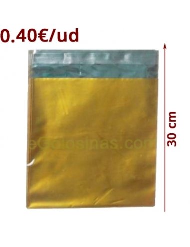 BOLSA METALIZADA DORADA 22x33cm 4uds