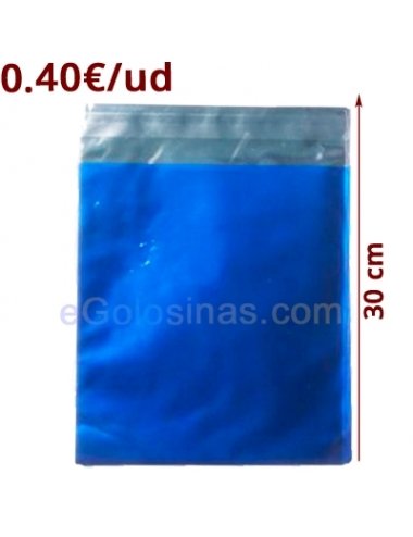 BOLSA METALIZADA AZUL 22x33cm 4uds