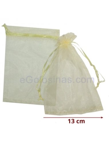 10 Bolsas Organza Beige11x18cm