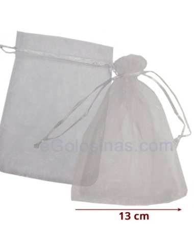 10 Bolsas Organza Blanca 11x18cm