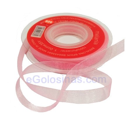 CINTA ORGANZA ROSA 1cmx25M para decorar Detalles de regalo