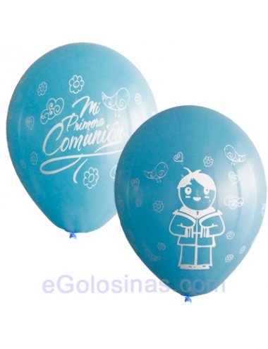 GLOBOS MI PRIMERA COMUNION NIÑO 8uds