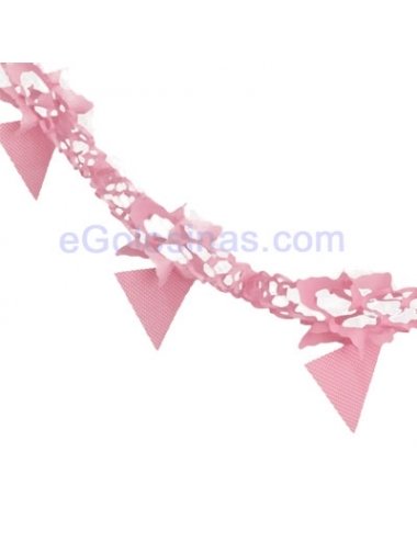 GUIRNALDA SEDA BANDERIN ROSA 2 metros