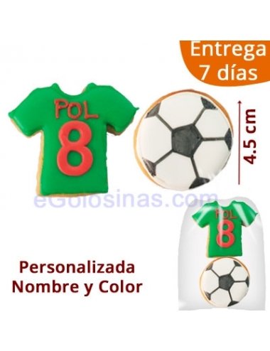 GALLETAS BALON + CAMISETA FUTBOL personalizada