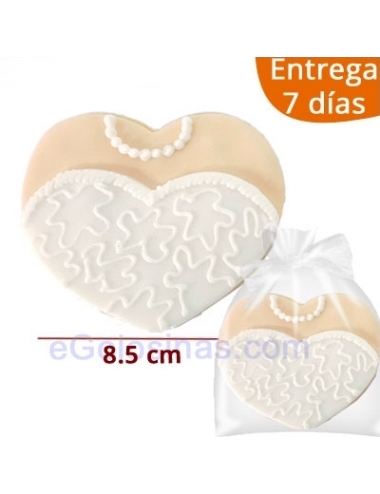 GALLETAS CORAZON VESTIDO NOVIA
