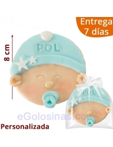 GALLETAS CARA BEBÉ GORRO AZUL
