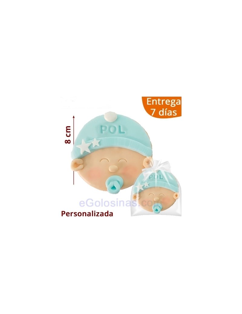 GALLETAS CARA BEBÉ GORRO AZUL