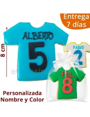 GALLETAS CAMISETA FUTBOL personalizada