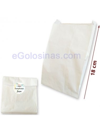 BOLSITA PAPEL BLANCA 25uds 18x12cm para chuches o detalles