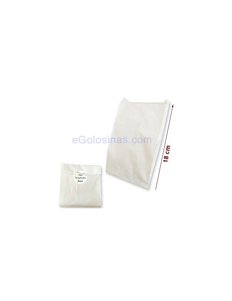 BOLSITA PAPEL BLANCA 25uds 18x12cm para chuches o detalles