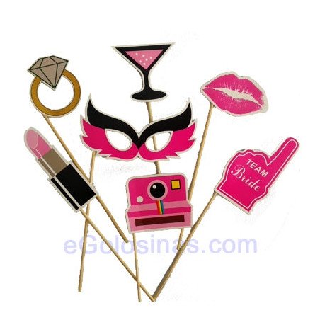 KIT PHOTOCALL FIESTA BODA FUCSIA 7uds para Fiestas y Bodas