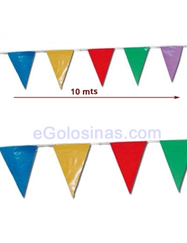 BANDERIN PLASTICO ARCO IRIS 10mts