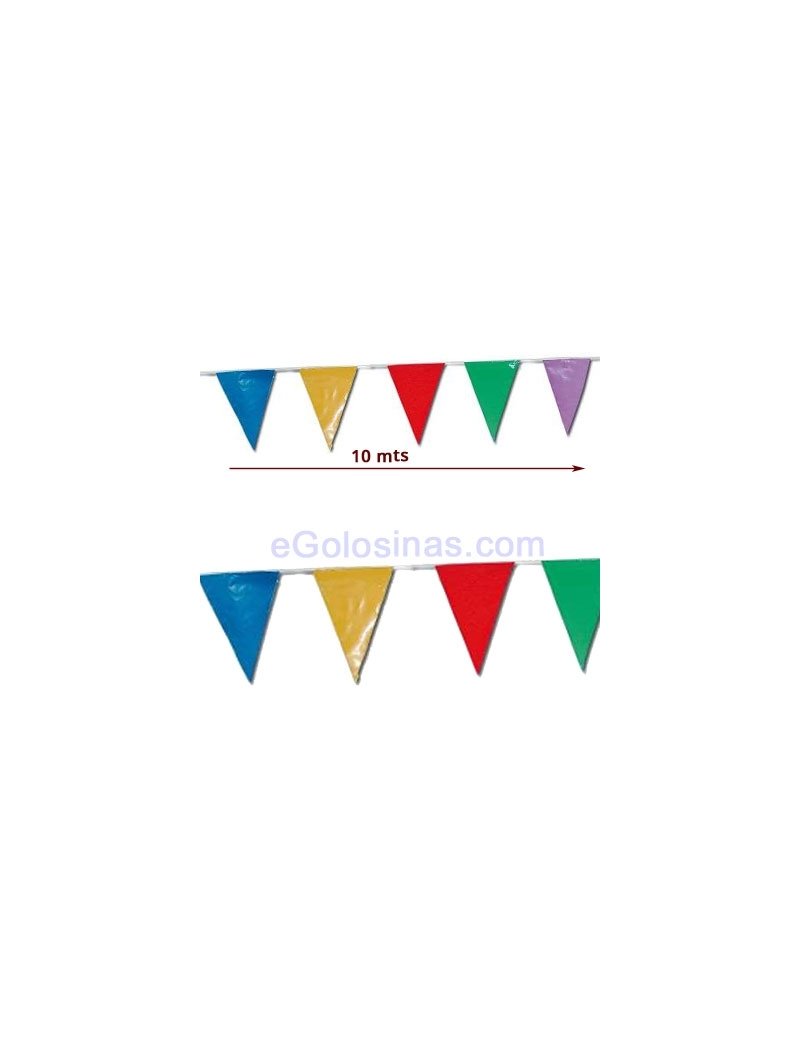 BANDERIN PLASTICO ARCO IRIS 10mts