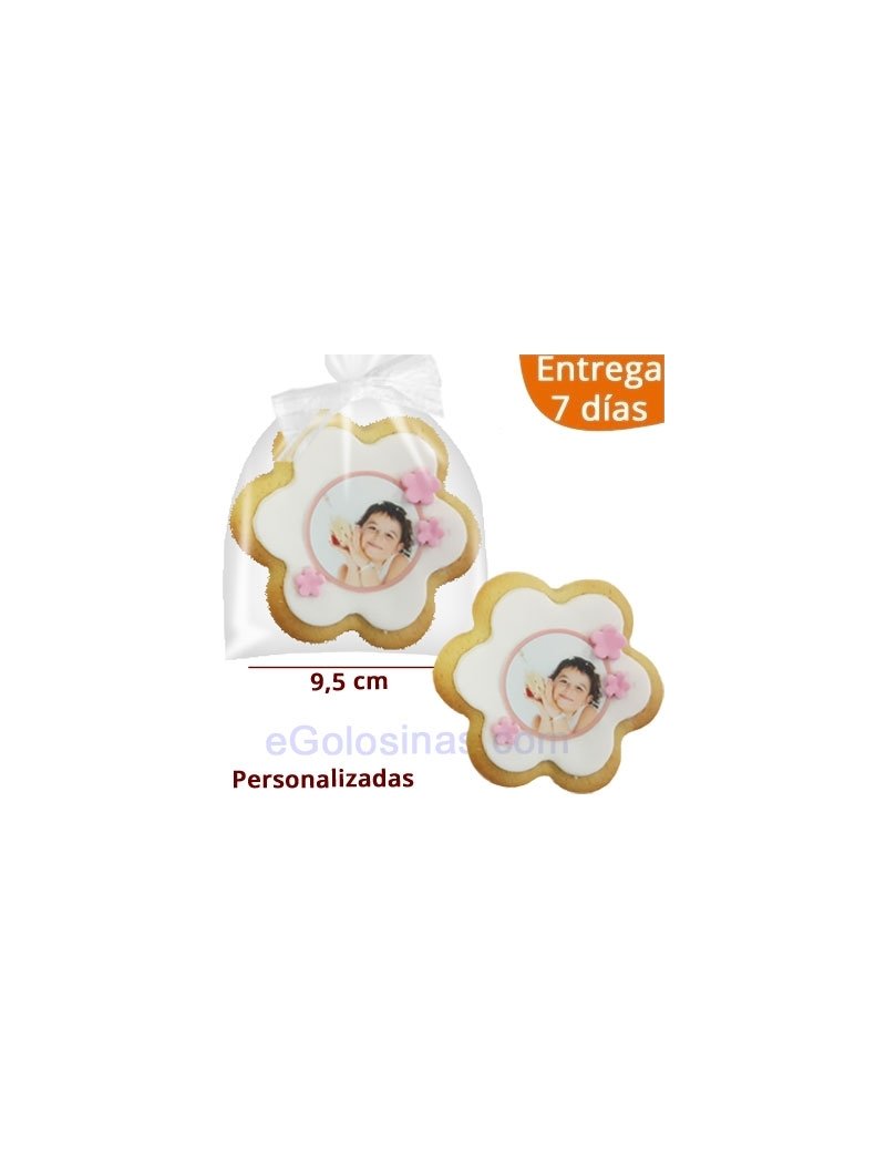GALLETA FLOR con FOTO PERSONALIZADA