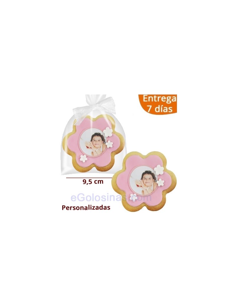 GALLETA FLOR con FOTO PERSONALIZADA