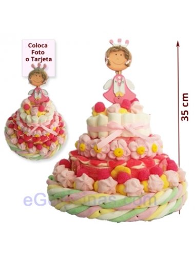 PASTEL CHUCHES 4 PISOS CON FIGURA NIÑA 1500gr