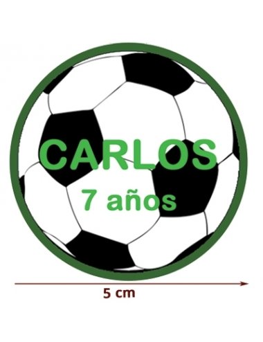 ETIQUETA 5cm FUTBOL PERSONALIZADA 10uds